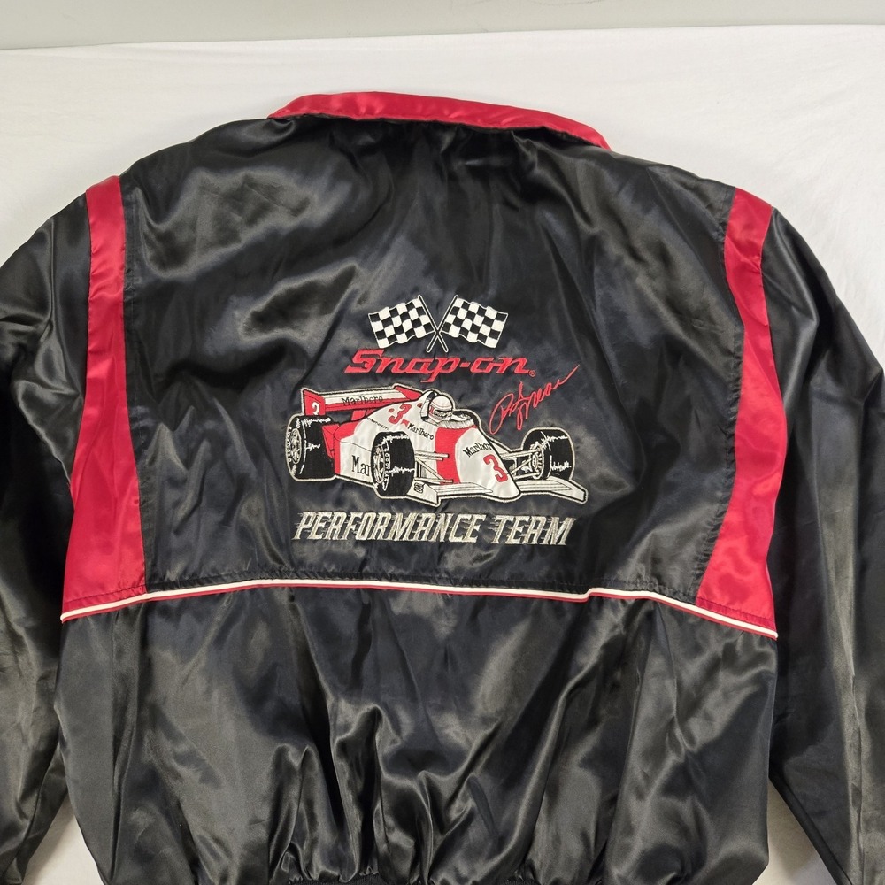 Vintage Swingster Snap On Racing Jacket Mens XL Full Zip Checker Flag Marlboro - Picture 14 of 14